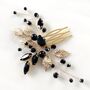 Black Crystal And Gold Leaf Hair Comb, thumbnail 4 of 6