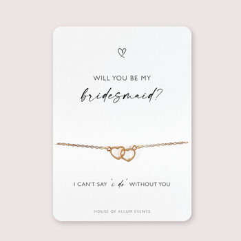 Cute Heart Will You Be My Bridesmaid Bridal Proposal Bracelet, 2 of 12