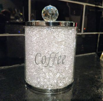Tea Coffee Sugar Storage Jars With Swarovski Crystals, 2 of 4