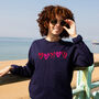 Red And Pink Neon Love Heart Sweatshirt, thumbnail 1 of 7