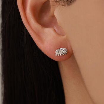 Sterling Silver Water Bear Tardigrade Stud Earrings, 7 of 12
