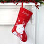 Personalised Red Reindeer Christmas Stocking, thumbnail 1 of 3