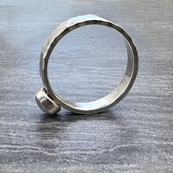 Hammered Sterling Silver And Moonstone Ring, 2 of 6