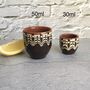 Set Of Two Tequila Ceramic Shot Glasses In Beige Colour, thumbnail 4 of 4