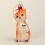 G Decor Glass Ginger Cat Christmas Tree Ornament, thumbnail 3 of 4