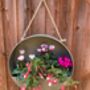 Silver Zinc Hanging Round Wall Planter 35cm Garden Pot, thumbnail 7 of 9