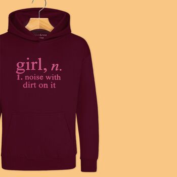 'Girl: Noise With Dirt' Definition Hoodie Jumper For Girls, 5 of 12