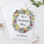 Floral Wreath Personalised Birthday Card For Mum, thumbnail 1 of 5
