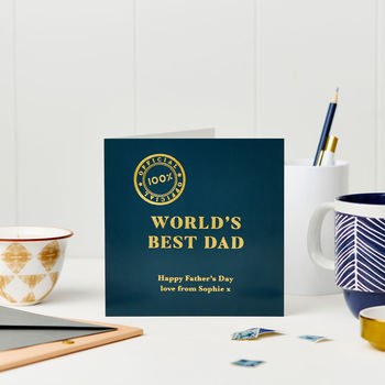 Personalised World's Best Dad Foiled Card, 4 of 4