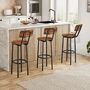 Set Of Two Breakfast Bar Stool Kitchen Chairs Seat, thumbnail 3 of 9