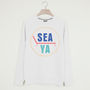 Sea Ya Unisex Beach Slogan Sweatshirt, thumbnail 1 of 2