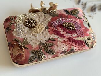 Florence Printed Embroidered Clutch Bag, 6 of 8