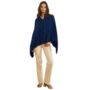 Navy Blue 100% Cashmere Multi Ways Button Poncho Gift Boxed, thumbnail 6 of 10