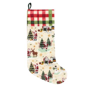 Personalised Santa Claus Velvet Christmas Stocking, 2 of 2