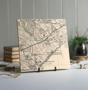 Golf Course Map Printed On Wood, 3 of 11