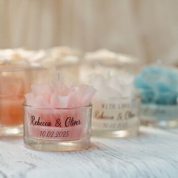 Personalised Wedding Favours Gifts, Ruffle Candles Giveaways, 6 of 9