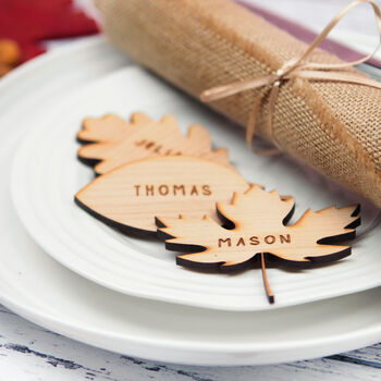 Personalised Mixed Leaf Table Place Names, 4 of 4