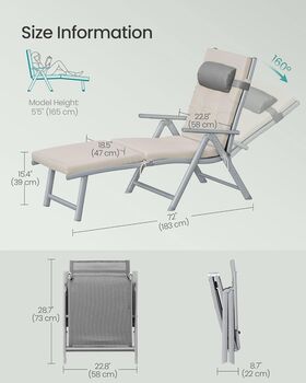 Folding Sun Lounger With Thick Mattress Cushion, 2 of 11