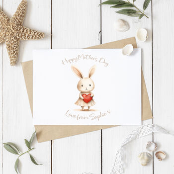 Personalised Rabbit Girl And Boy Mother's Day Card, 2 of 3