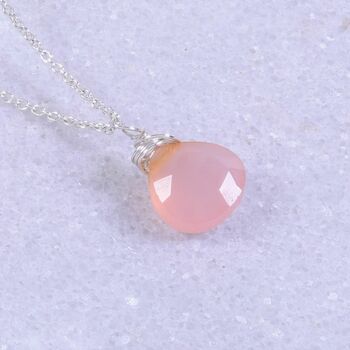Pink Chalcedony Silver Necklace, 3 of 5