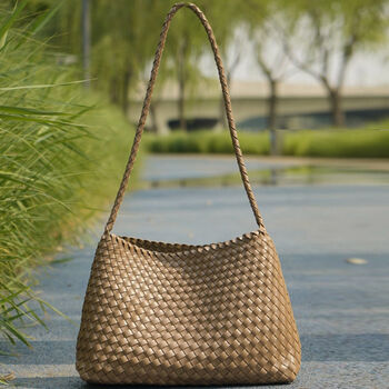 Hand Weaving Vegan Leather Shoulder Bag, 3 of 12