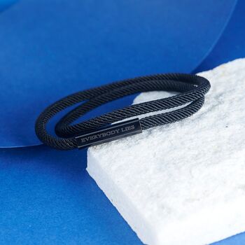 Personalised Black Rope Bracelet, 3 of 9