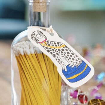 Personalised Yellow Dalmatian Match Bottle, 5 of 5