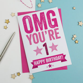 Omg You're One Birthday Card, 3 of 3
