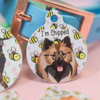Cute Dog ID Name Tag Personalised Bumble Bees, 9 of 12