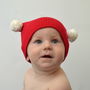 Red Knitted Christmas Bobble Hat, thumbnail 1 of 3