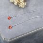 Garnet Red Cz Dot Threader Earrings, thumbnail 6 of 10