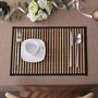 Set Of Six Brown Stripe Bamboo Placemats, thumbnail 1 of 4