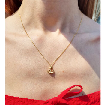 Anchor Necklace Silver/Gold Vermeil, 4 of 8
