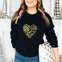 Gold Zebra Heart Ladies Sweatshirt, thumbnail 1 of 3