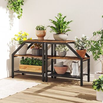 Narrow Side Table Bedside Table With Storage Shelves, 5 of 7