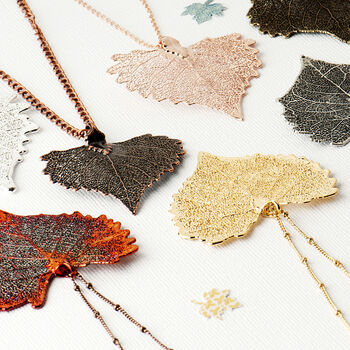 Cottonwood Heart Shaped Real Leaf Necklace Unusual Valentines Gift For Her, 2 of 8