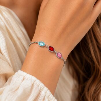 Personalised Create Your Own Family Oval Birthstones Bracelet, 2 of 12