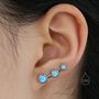 Sterling Silver White Opal Trio Crawler Earrings, thumbnail 4 of 8