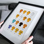 Wolves Classic Retro Football Kits Team Print, thumbnail 1 of 4