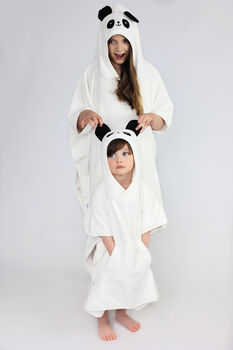 Panda Children's Hooded Towel Poncho, 3 of 12