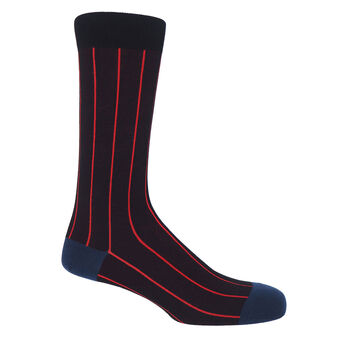 Pin Stripe Black Crew And Navy Trainer Men’s Socks, 5 of 7