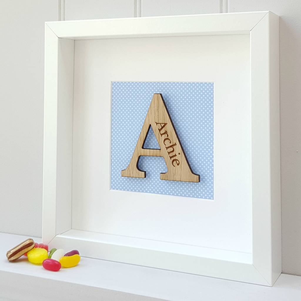 Personalised New Baby Oak Initial Gift, 1 of 6