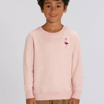 Childrens Organic Cotton Flamingo Sweatshirt, 2 of 8