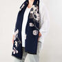 Cherry Blossom Blue Or Grey Autumn Winter Scarf, thumbnail 1 of 9