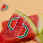 Make Your Own Watermelon Earrings Cross Stitch Kit, thumbnail 1 of 4