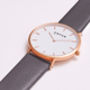 Classic Rose Gold Vegan Leather Watch, thumbnail 8 of 12