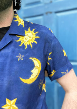 90s Sun And Moon Pattern Button Up Shirt, 6 of 7