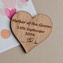 Personalised Mother Of The Groom Heart Pocket Token, thumbnail 1 of 2