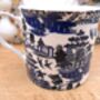 Set Of Six Palace Mugs In Blue Willow Design, thumbnail 8 of 9