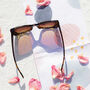 Tortoise Shell Chunky Triangle Cat Eye Sunglasses, thumbnail 2 of 3